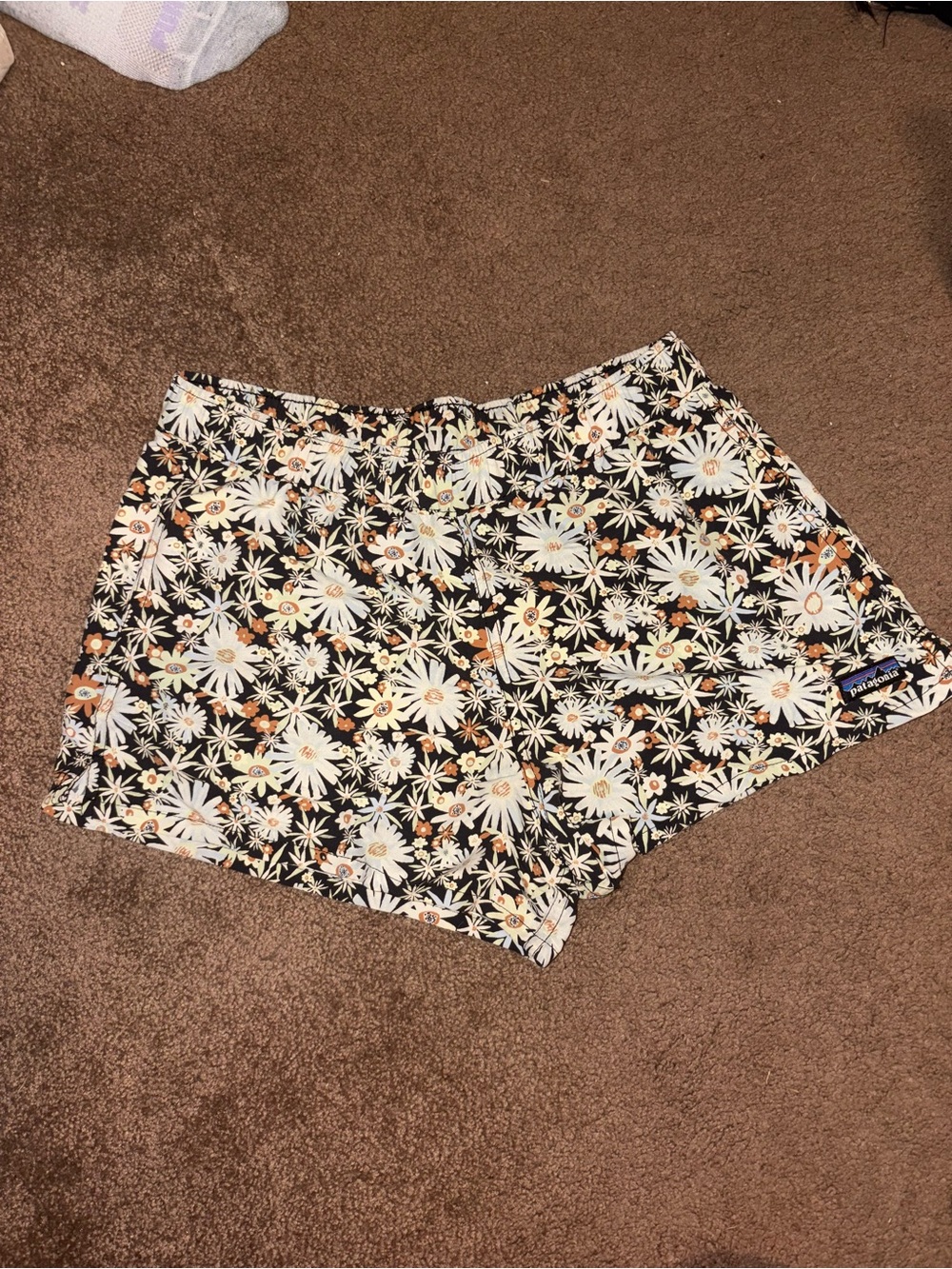 Patagonia Black Floral Daisy Print Women's Shorts